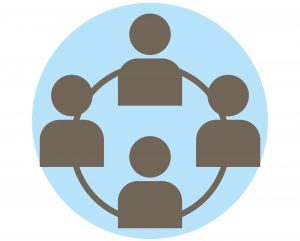 Graphic of four persons in a circle